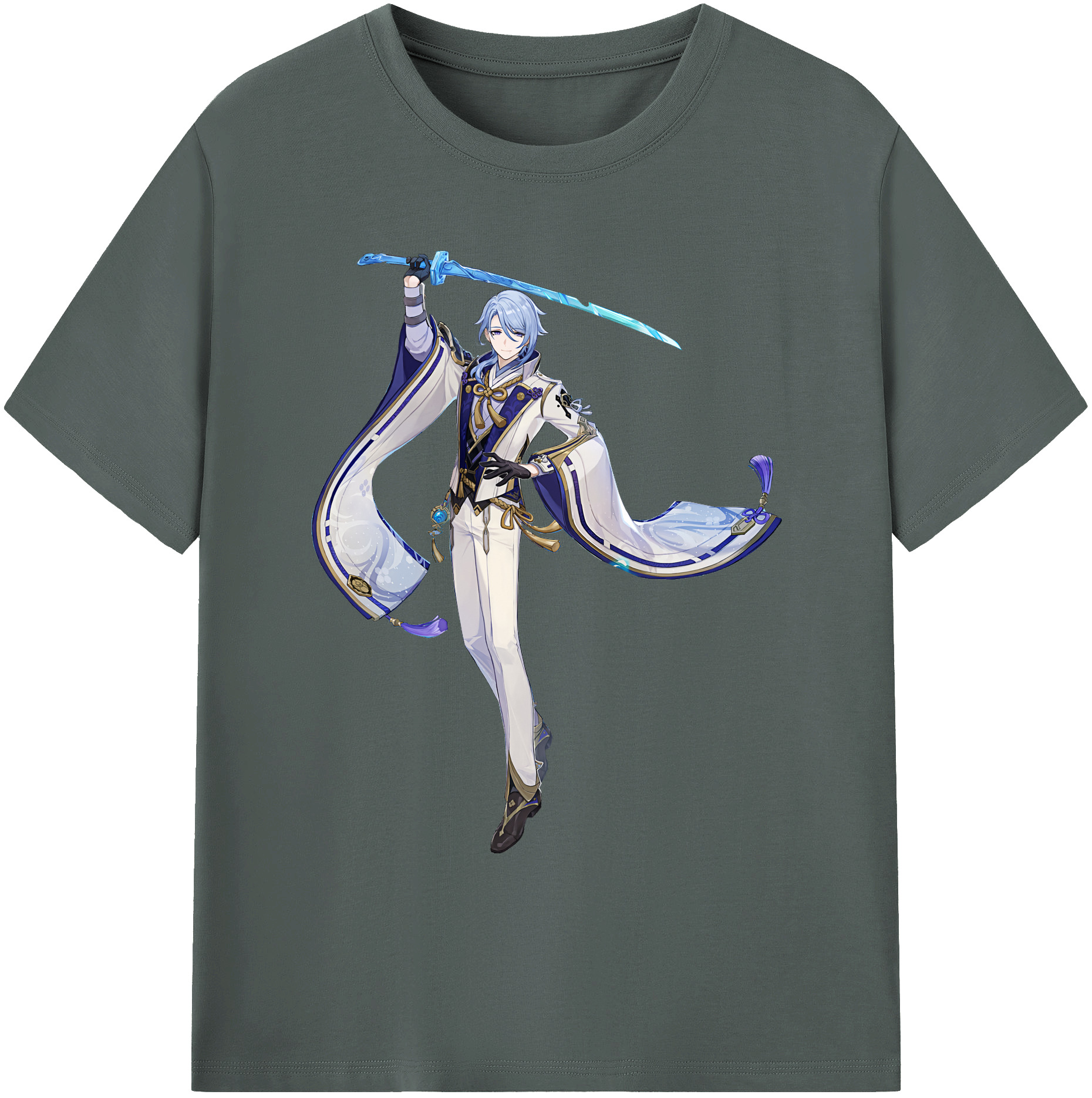 げんし神 神里綾人 かみさとあやと genshin Kamisato Ayato 綿100％ メンズ半袖Tシャツ｜肌触りやわらか＆通気性